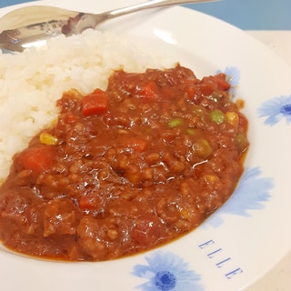 電子レンジで！トマト缶とMベジのキーマカレー♪